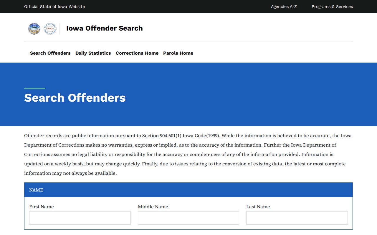 Greene County Iowa corrections offender record search
